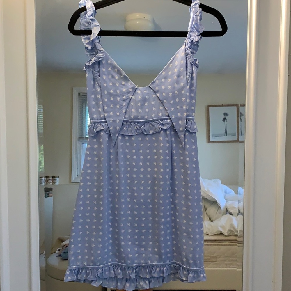 NWT Baby blue / white heart detail FLL dress 💙